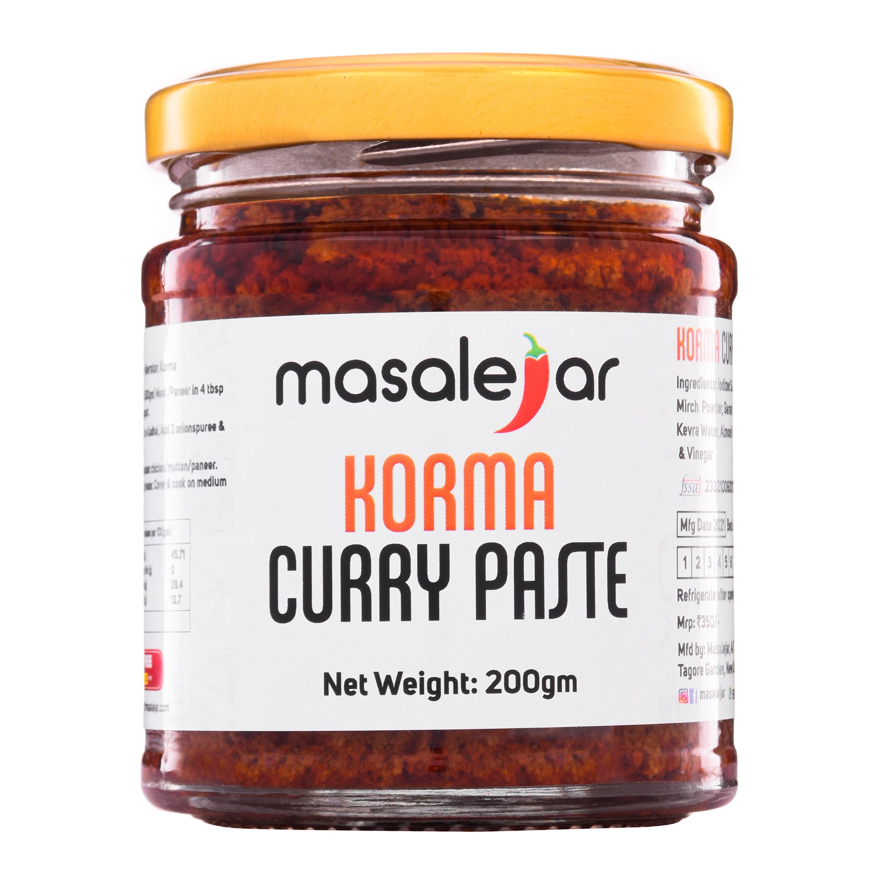 Masalejar Korma Curry Paste 200gm (Serves 4-5)